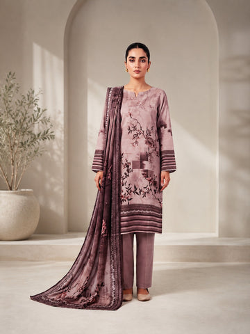 Dusty Rose Luxe 3 Piece Lawn Suit